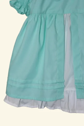 Vestido Infantil Margarida com Babado Duplo Bordado à Mão