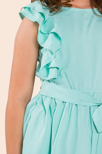 Vestido Infantil Verde Babados