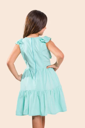 Vestido Infantil Verde Babados