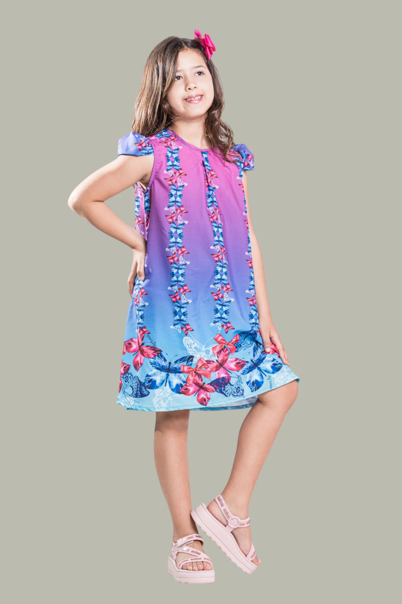 Vestido Infantil Borboletas Encantadas