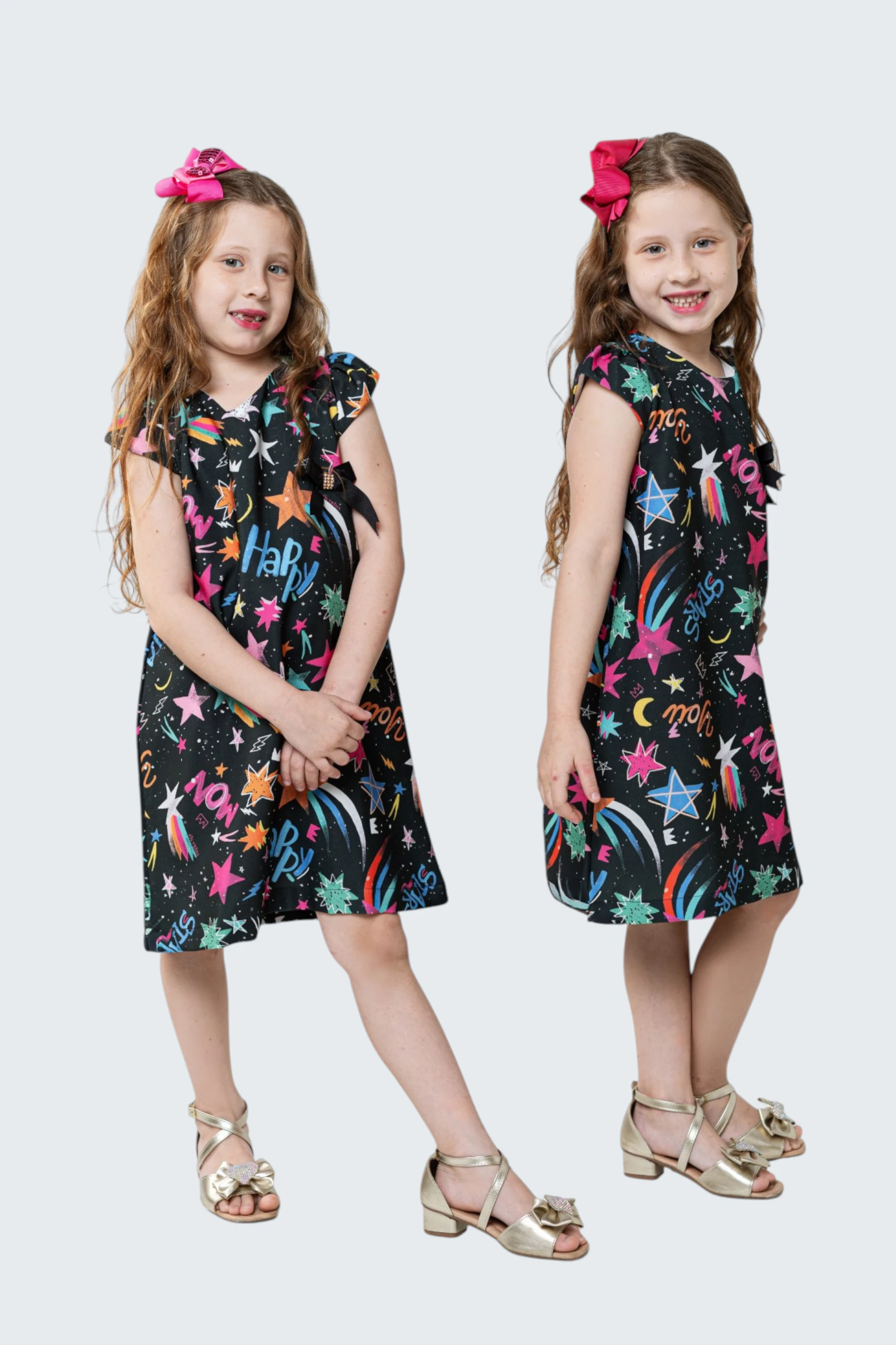 Vestido Infantil Estampado Estrelas