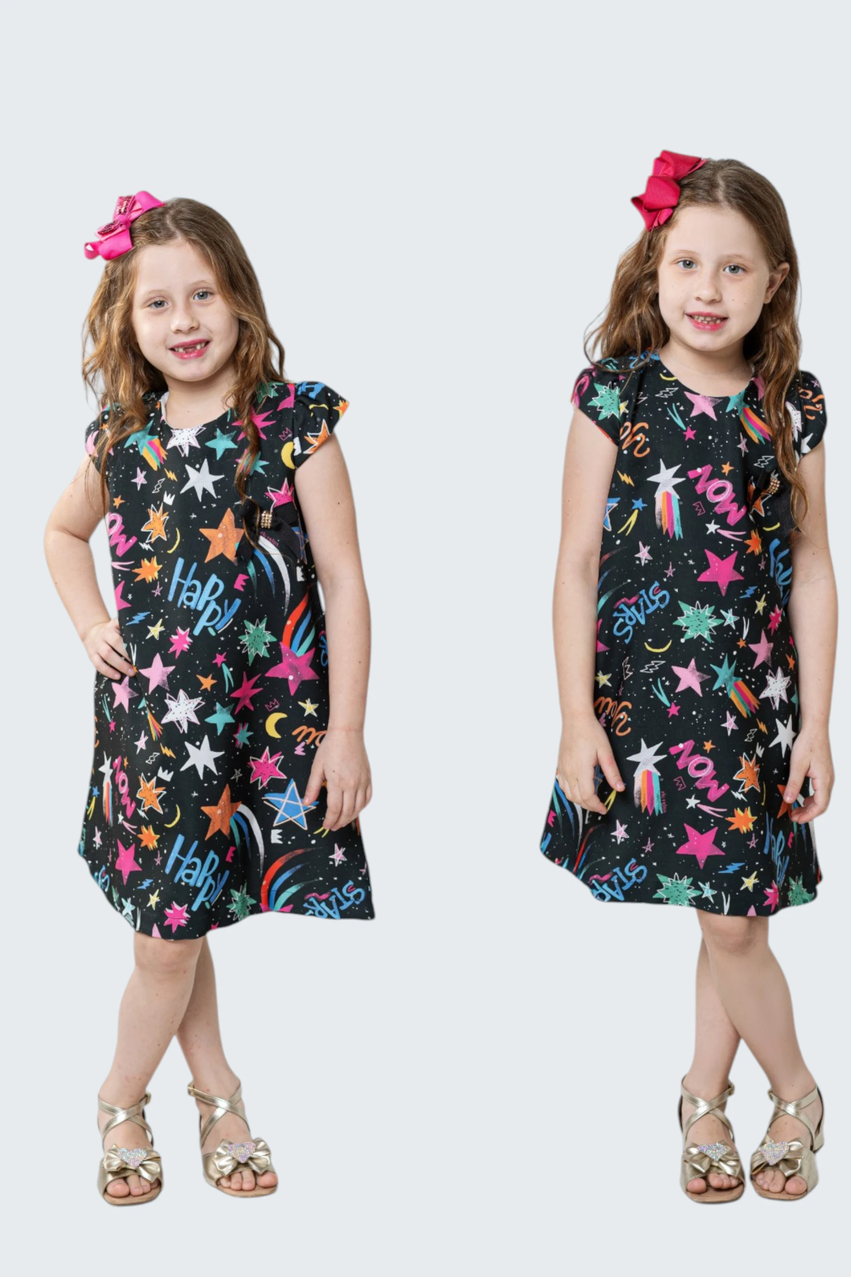 Vestido Infantil Estampado Estrelas - Imagem 2