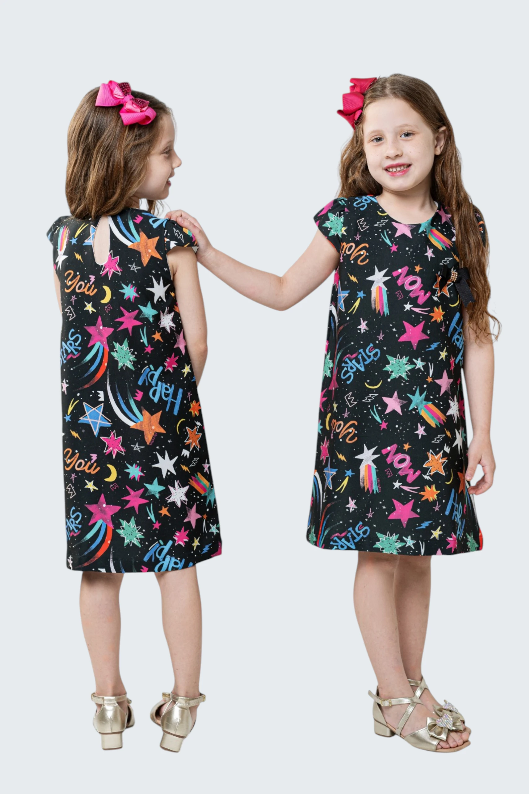 Vestido Infantil Estampado Estrelas - Imagem 3
