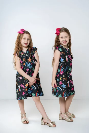 Vestido Infantil Estampado Estrelas