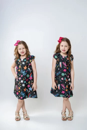 Vestido Infantil Estampado Estrelas