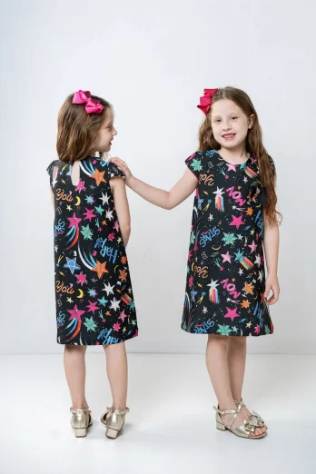 Vestido Infantil Estampado Estrelas